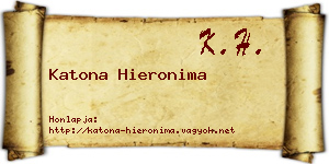 Katona Hieronima névjegykártya