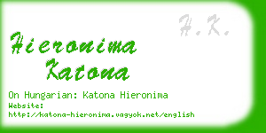 hieronima katona business card